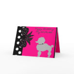 Pink Poodle Birthday Card