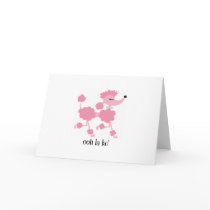 pink poodle greeting cards