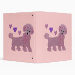 Pink Poodle Hearts Binder