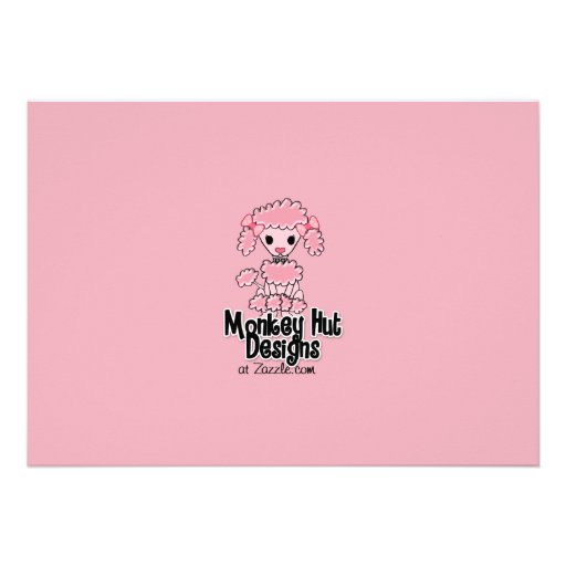 Pink Poodle in Paris Birthday Invitation