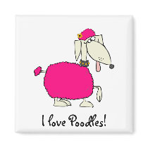Pink Poodle magnets by PoshPink Pink Poodle magnets