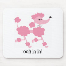 pink poodle mouse pad