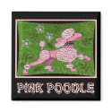 PINK POODLE PARADE - playful poodle magnet by folkartblonde PINK POODLE PARADE - playful poodle magnet