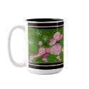PINK POODLE PARADE - playful poodle mug by folkartblonde PINK POODLE PARADE - playful poodle mug