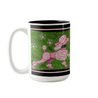 PINK POODLE PARADE - playful poodle mug mug