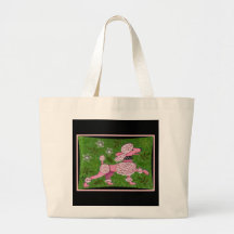 PINK POODLE PARADE - playful tote bag