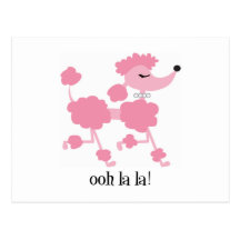 pink poodle postcards
