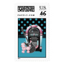 Pink Poodle Rock and Roll postage by mousearte Pink Poodle Rock and Roll postage