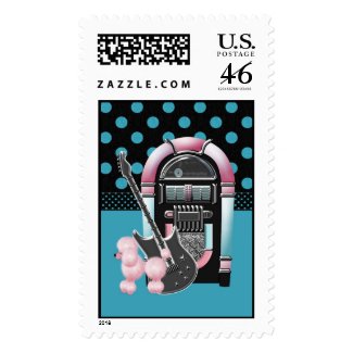 Pink Poodle Rock and Roll stamp