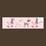 Pink Poodles On Parade Bumper Sticker bumper stickers
