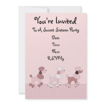 Pink Poodles On Parade Invitation by 13BlackCatsDesigns Pink Poodles On Parade Invitation