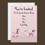 Pink Poodles On Parade Invitation invitations