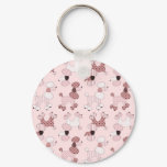 Pink Poodles On Parade Keychain