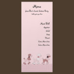 Pink Poodles On Parade Menu Card rack cards