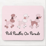 Pink Poodles On Parade Mousepad mousepads