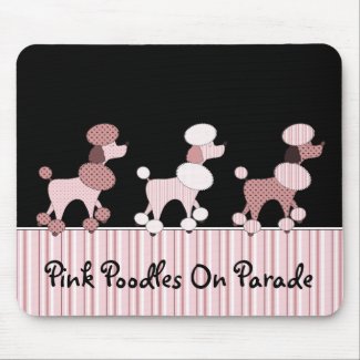 Pink Poodles On Parade Mousepad mousepad