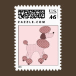Pink Poodles On Parade Postage Stamp