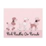 Pink Poodles On Parade Postcard