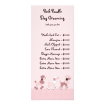 Pink Poodles On Parade Pricing Menu Card rack cards