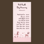 Pink Poodles On Parade Pricing Menu Card rack cards