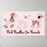 Pink Poodles On Parade Print