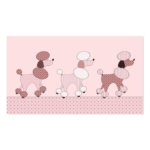 Pink Poodles On Parade Profile Card Business Card Templates (back side)