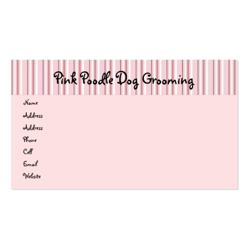 Pink Poodles On Parade Profile Card Business Card Templates