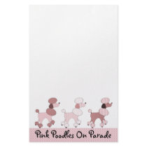 Pink Poodles On Parade Stationery