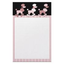 Pink Poodles On Parade Stationery