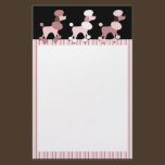 Pink Poodles On Parade Stationery stationery