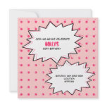Pink Pop Art Cupcake Birthday Invitation