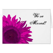 Pink Pop Art Flower Change of Address Greeting Cards