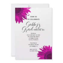 Pink Pop Art Flower Graduation Party invitations