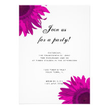 Pink Pop Art Flower Party Invitation