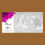 Pink Pop Art Sunflower Thank You Photo Card photo cards