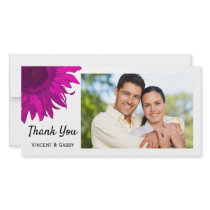 Pink Pop Art Sunflower Thank You photo cards by loraseverson Pink Pop Art Sunflower Thank You photo cards