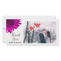 Pink Pop Art Sunflower Thank You photo cards by loraseverson Pink Pop Art Sunflower Thank You photo cards