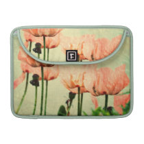 Pink Poppies and Floral Swirls macbook sleeves