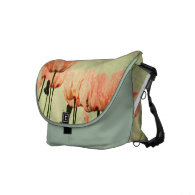 Pink Poppies and Floral Swirls Messenger Bags