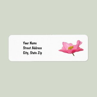 Pink, Poppy, return address label