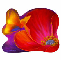 Pink Poppy Flower Butterfly - Multi photo sculptures