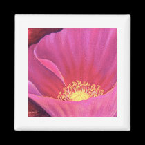 Pink Poppy Flower Painting Art - Multi magnets