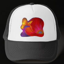 Pink Poppy Flower Painting Art Tee Shirt - Multi hats