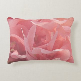 Pink Poppy Flowers Floral Accent Pillow