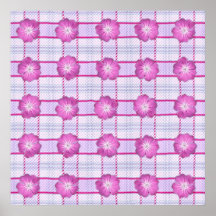 Pink Posies and Plaid Poster