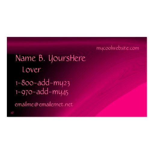 Pink Power Color Business Card (front side)