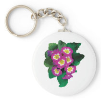 Pink Primroses Seen From Above Key Chains