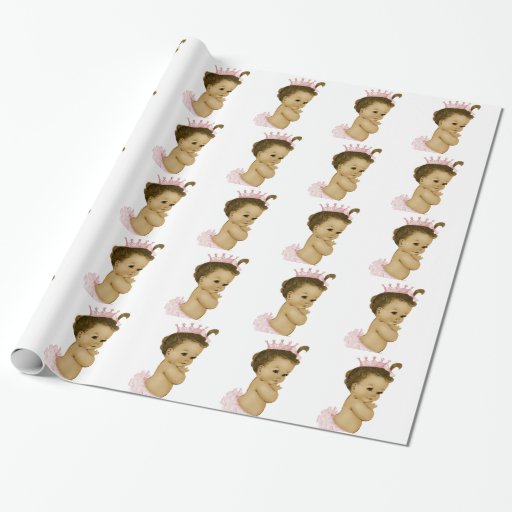 Pink Princess Baby Girl Shower Wrapping Paper Zazzle