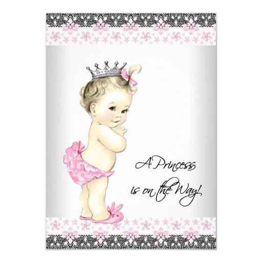 Pink Princess Baby Shower Custom Invites
