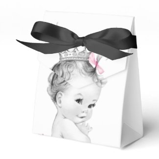Pink Princess Baby Shower Favor Boxes